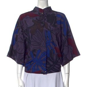 Versace (Gianni Versace) Silk Floral Blouse - Vintage 1980s